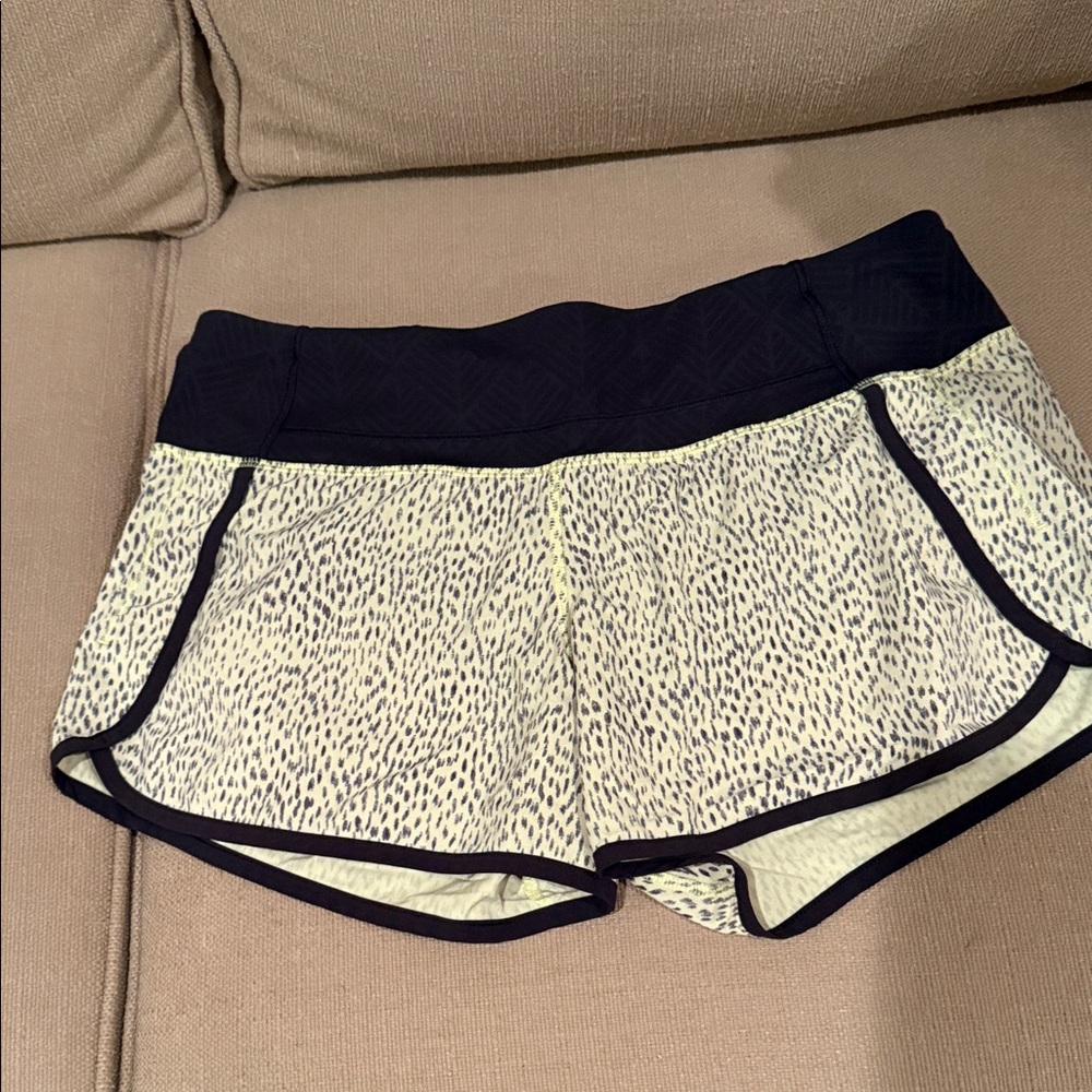 Lululemon Athletica Black and Yellow Athletic Shorts
